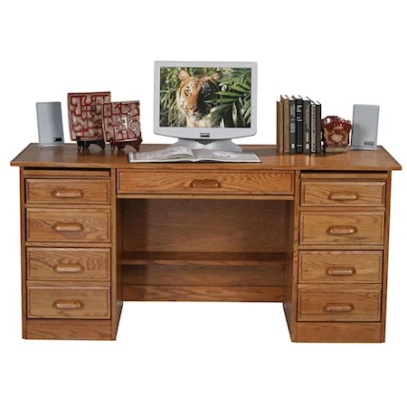 Double Pedestal Desk with Plenty of Drawer Space